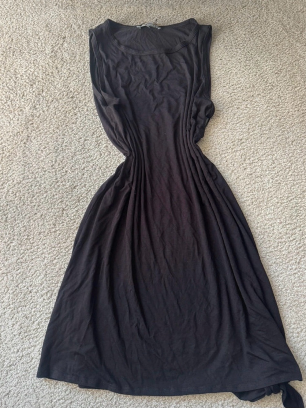 Green Envelope Black Sleeveless Scoop Midi Dress fit flare casual nwt